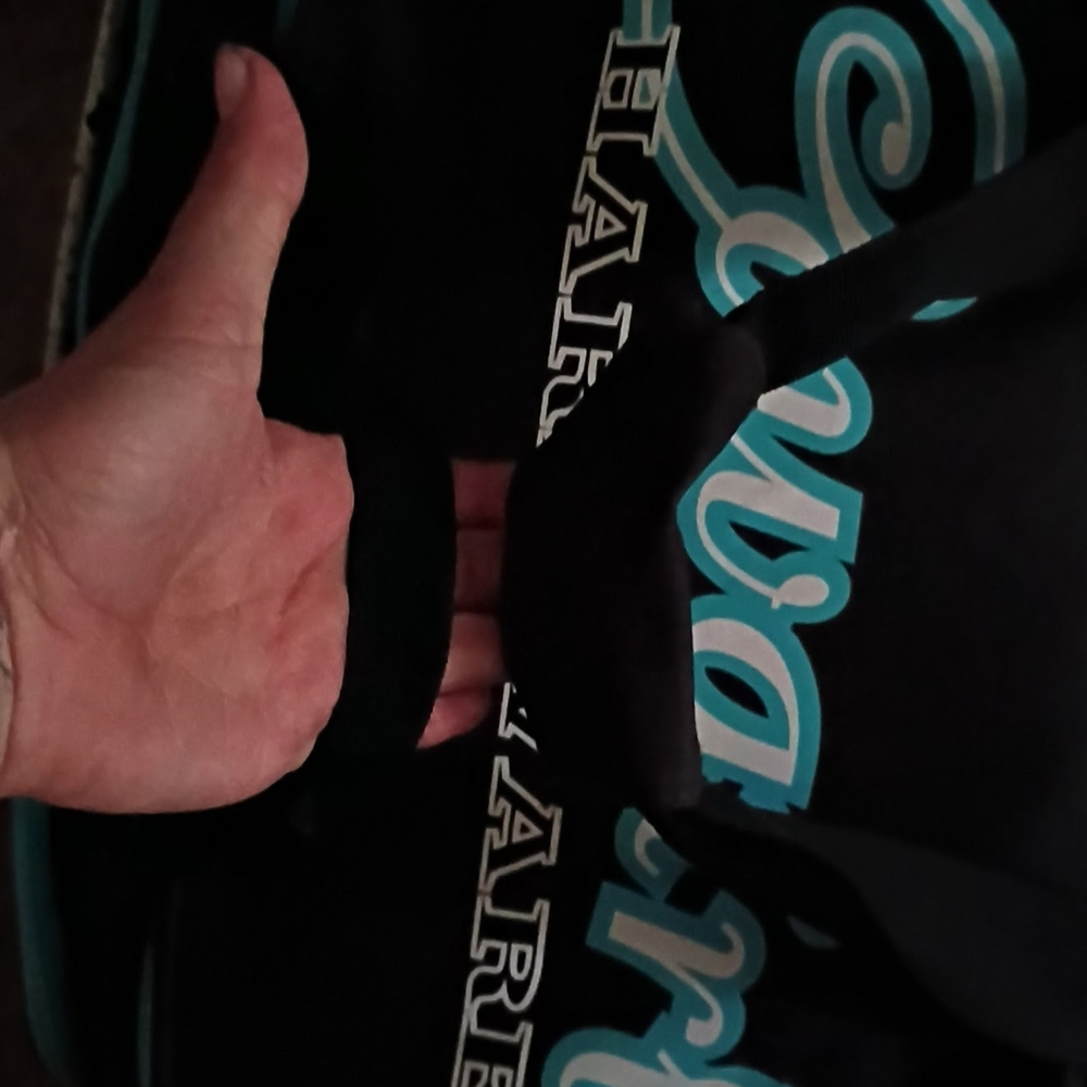 Black and Teal Women's Large Rolling  Dufflebag - Picture 5 of 8